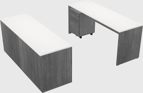Parallel desk with credenza