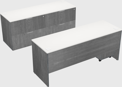 Parallel desk with credenza