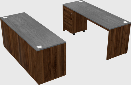 Parallel desk with credenza