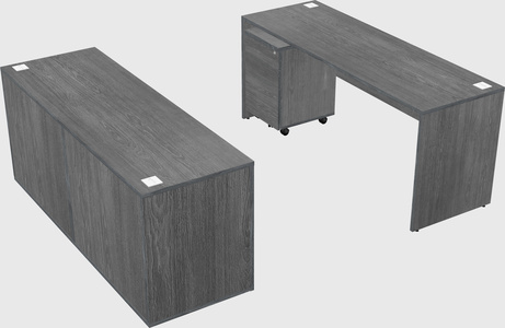 Bureau parallèle avec crédence