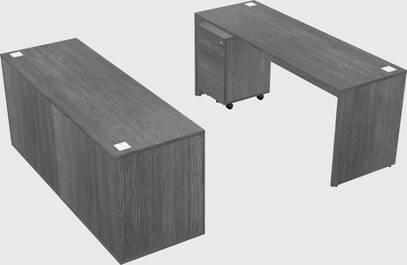 Bureau parallèle avec crédence