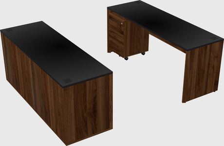 Bureau parallèle avec crédence