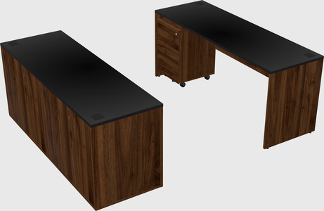 Parallel desk with credenza