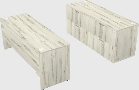 Parallel desk with credenza