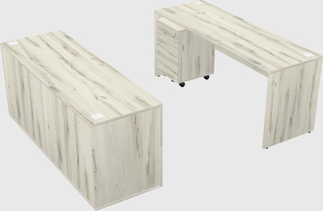 Parallel desk with credenza