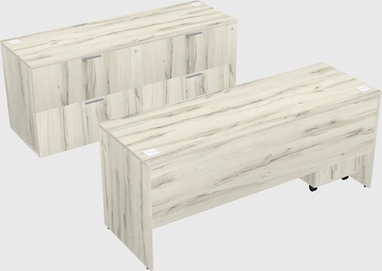 Parallel desk with credenza