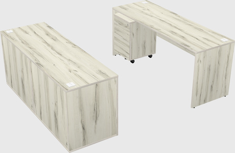 Parallel desk with credenza