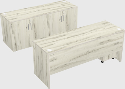 Parallel desk with credenza