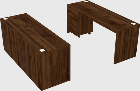 Parallel desk with credenza
