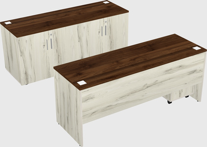 Bureau parallèle avec crédence