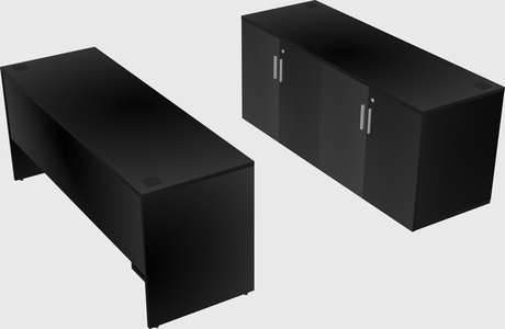 Parallel desk with credenza