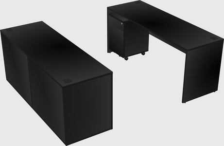 Parallel desk with credenza