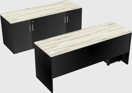 Parallel desk with credenza