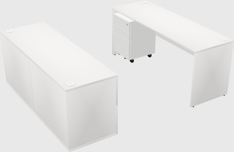 Parallel desk with credenza