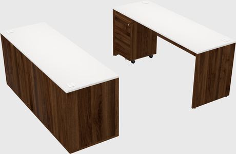 Parallel desk with credenza