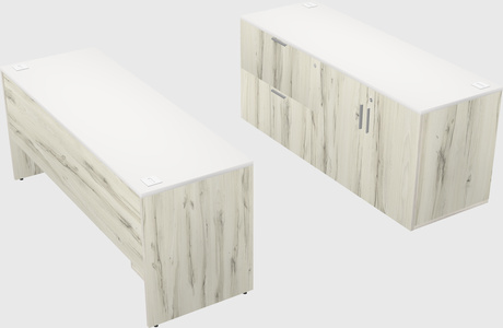 Parallel desk with credenza