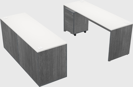 Parallel desk with credenza