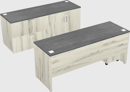 Parallel desk with credenza