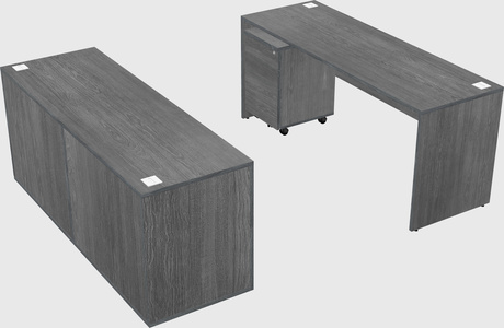 Parallel desk with credenza