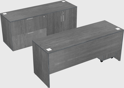 Parallel desk with credenza