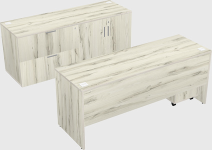 Parallel desk with credenza
