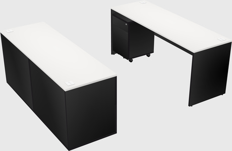Parallel desk with credenza