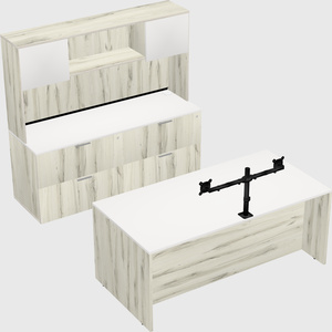 Parallel desk with credenza