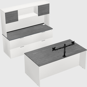 Parallel desk with credenza