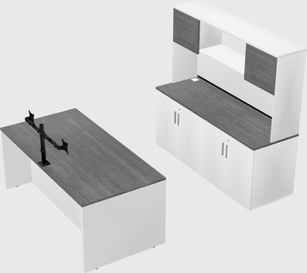 Parallel desk with credenza