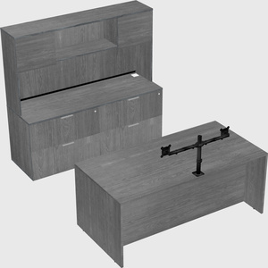 Parallel desk with credenza
