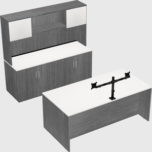 Bureau parallèle avec crédence