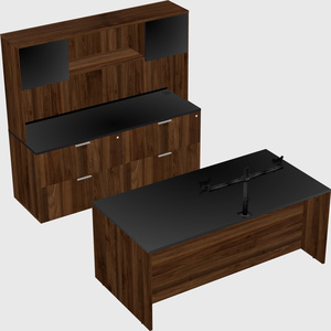 Bureau parallèle avec crédence