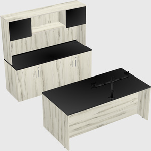 Bureau parallèle avec crédence