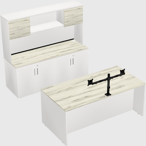 Parallel desk with credenza