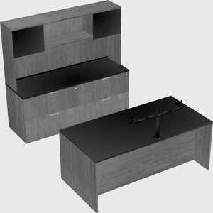 Parallel desk with credenza