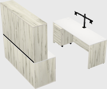 Parallel desk with credenza