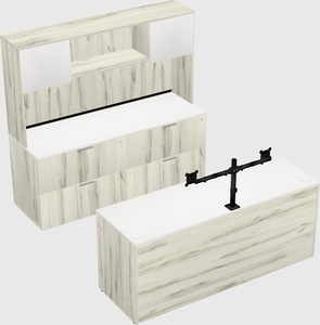 Parallel desk with credenza