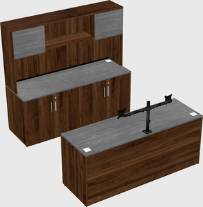 Parallel desk with credenza
