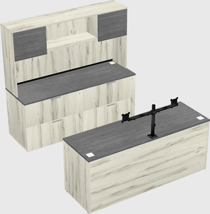 Parallel desk with credenza