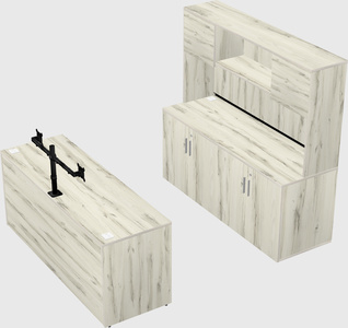 带书柜的平行办公桌