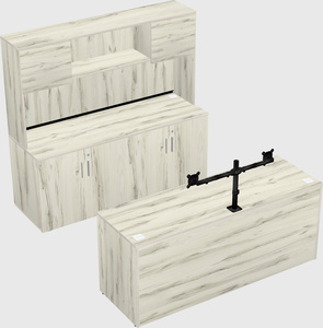 带书柜的平行办公桌