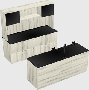 Bureau parallèle avec crédence