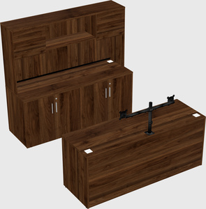 Parallel desk with credenza