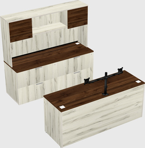 Parallel desk with credenza