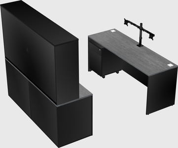 Parallel desk with credenza