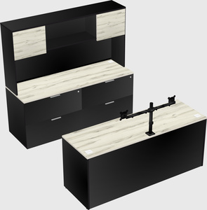 Parallel desk with credenza