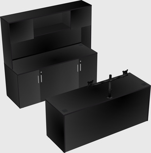 Parallel desk with credenza