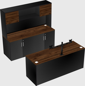 Bureau parallèle avec crédence