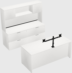 Bureau parallèle avec crédence
