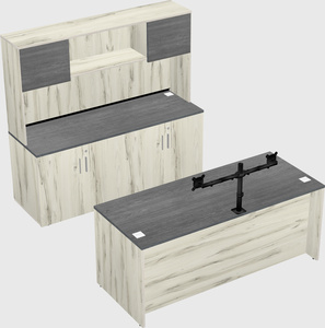 Parallel desk with credenza